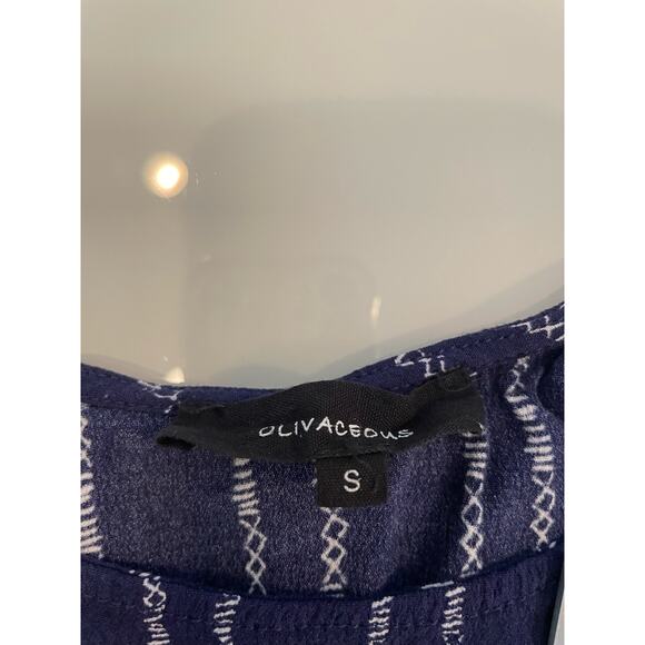 Olivaceous Cropped Swing Tank Top Blue Size S Rayon Adjust Straps - Picture 2 of 4